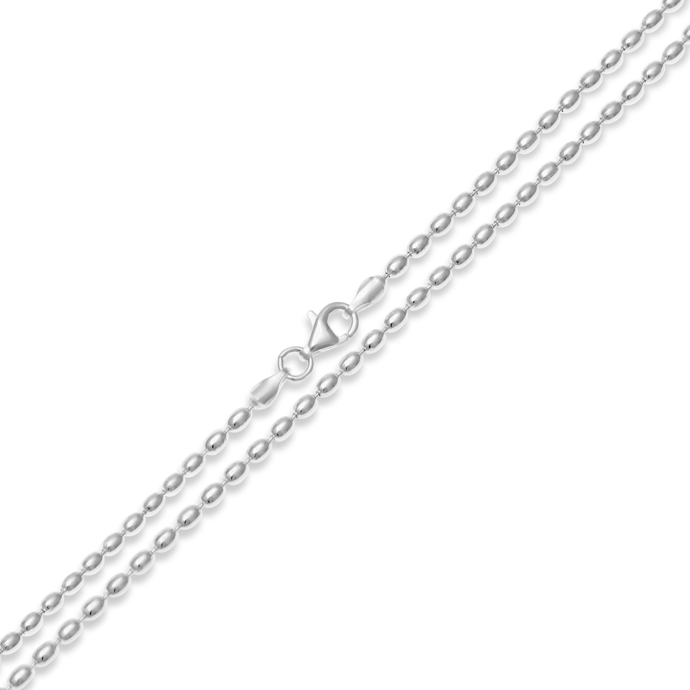 Code KUGO240 - Sterling Silver Oval Ball Chain 2.4mm