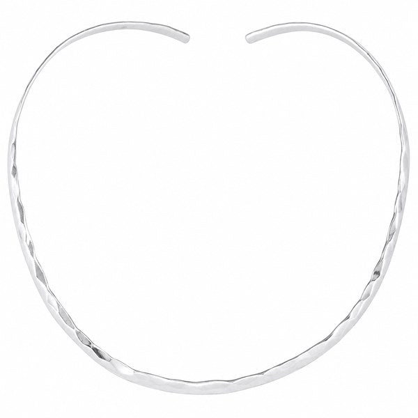 SKU CS9003 - Sterling Silver Hammered Collar Oval 4mm